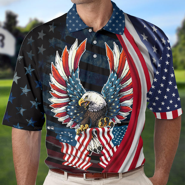 Personalized Custom Name United States Eagle Polo QT206020La