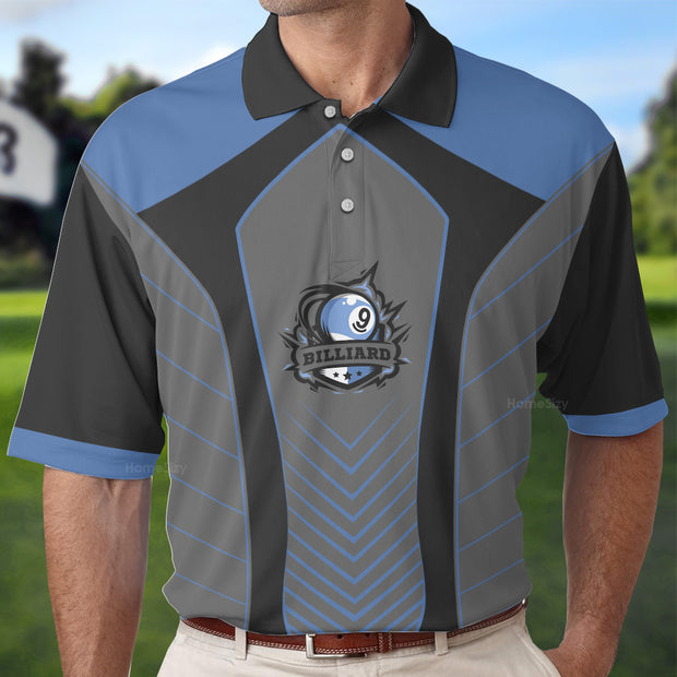 Just The Tip Cool Black And Blue Billiards Polo Shirt QT303302La