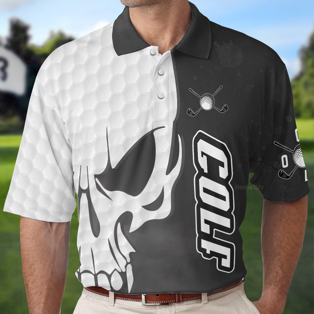 Golf And Skull Short Sleeve Polo Shirt QT305093La