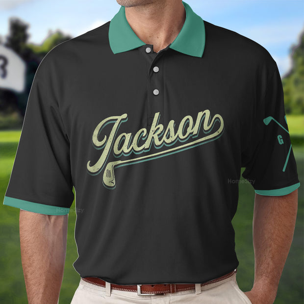 Personalized Custom Name Awesome Golfer Golf Short Sleeve Custom Cosplay Polo Shirt, Vintage Golf Shirt For Men QT208146La