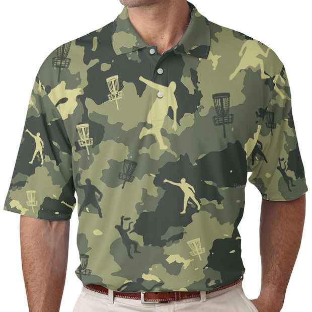 Camouflage Texture Disc Golf Shirt For Men Polo Shirt QT206348La