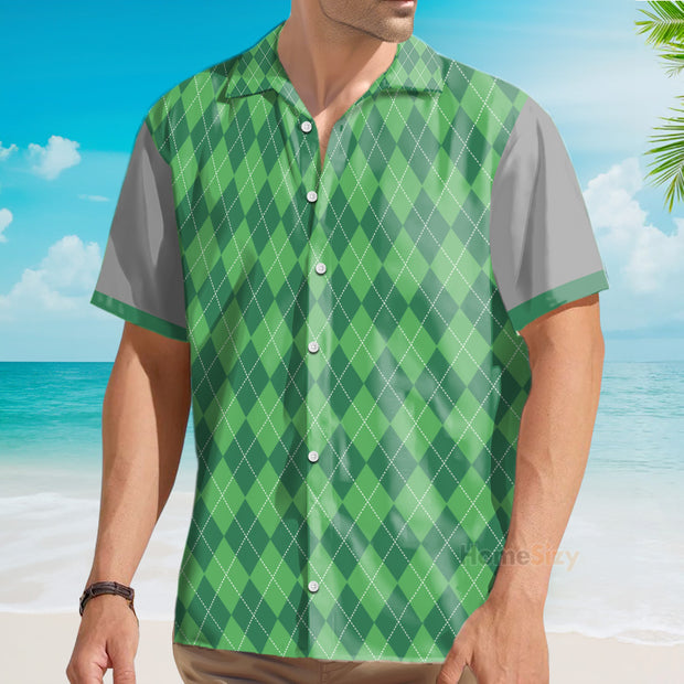 19th Hole Green Argyle Pattern Golf Custom Cosplay Polo Shirts Apparel QT208363La