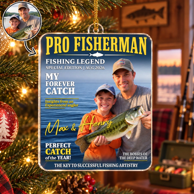 Born To Be A Fisherman Custom Name Gift For Him - Personalized Acrylic Ornament