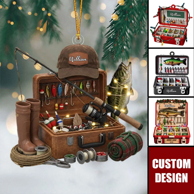 Fishing Tackle Box Custom Name Gift For Fisherman - Personalized Acrylic Ornament