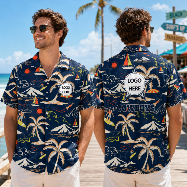 Football Beach Vacation - Personalized Hawaiian Shirt - Gift For American Football Fans, Sports Lovers