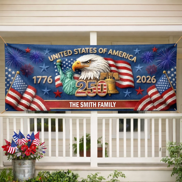 United States of America 250th Anniversary 1776-2026 - Personalized Outdoor Banner - 250th Anniversary Gift