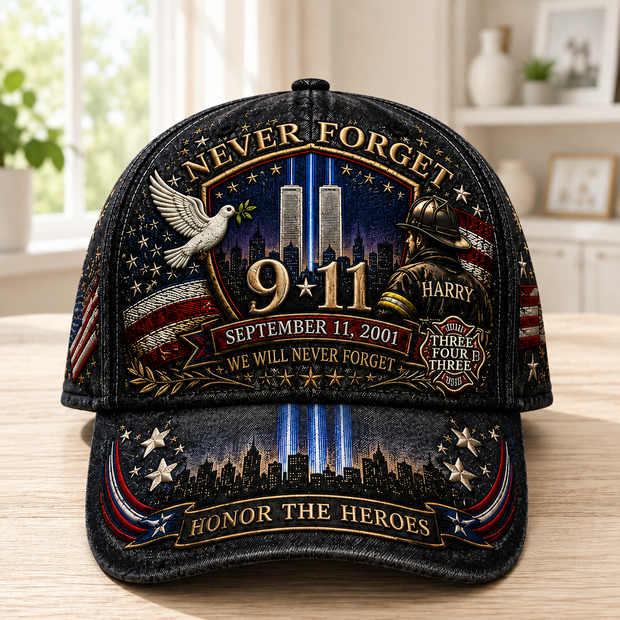 September 11 Never Forget Memorial Firefighter Heroes - Personalized Classic Cap