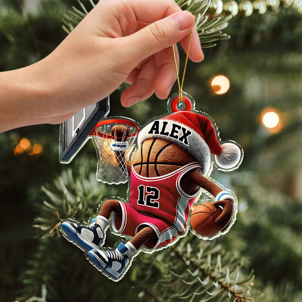 Basketball Christmas - Personalized Acrylic Ornament - Chrismas Gift For Baseball Fans
