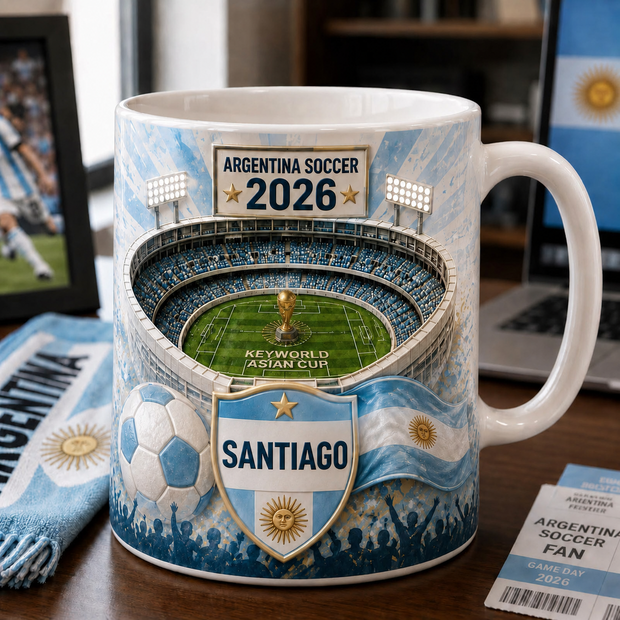 Argentina Football Pride - Personalized Accent Mug - Gift For Football Lovers, Sports Fans, Sports Lovers
