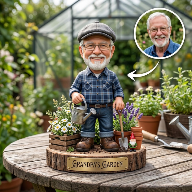 Grandpa's Garden - Personalized Custom Photo Acrylic Plaque - Gift For Grandpa