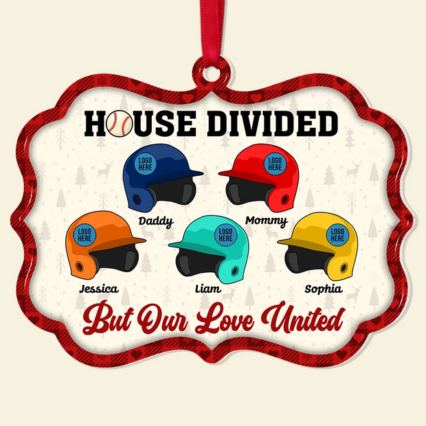 Baseball House Divided - Personalized Acrylic Ornament - Chrismas Gift For Sport Lovers