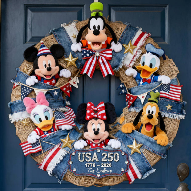 Patrotic Mouse & Co. 250th Anniversary - Personalized Mouse Custom Shaped Wood Sign CT01