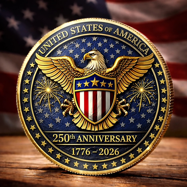 America 250th Anniversary Patriotic Eagle - Commemorative Keepsake Coin - 250th Anniversary Gift CT01