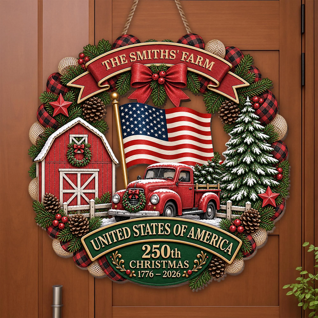 Christmas On The Farm - Personalized Shape Metal Sign - Gift For Farmers
