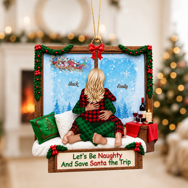 Funny Christmas Window Gifts For Couples - Personalized Acrylic Ornament