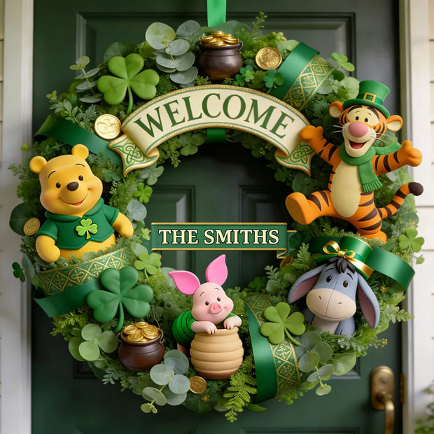 Lucky Friends Yellow Bear - Personalized Custom Shaped Wood Sign CT01