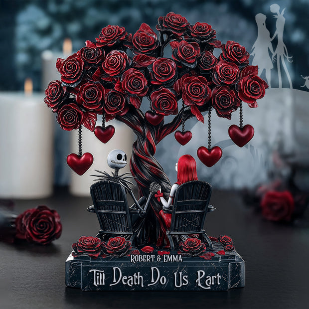 Spooky Couple Till Death Do Us Part - Personalized Custom Shaped Acrylic Plaque - Gift For Couples NL122