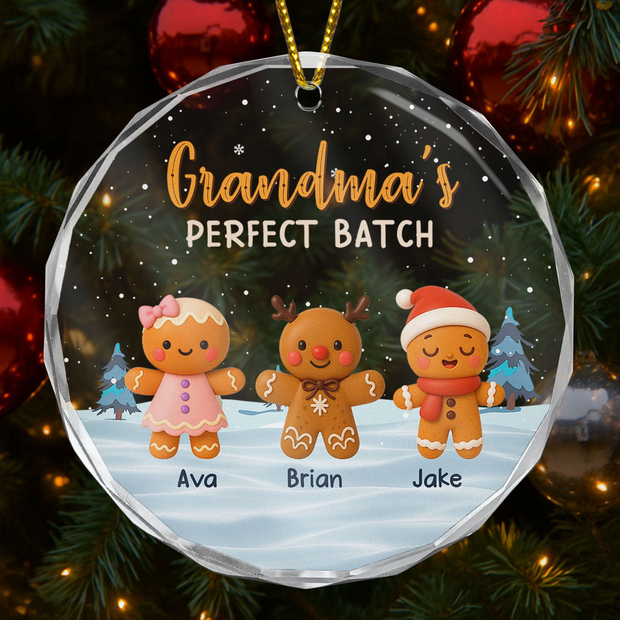 Grandma's Perfect Batch - Personalized Glass Ornament - Christmas Gift For Grandma, Mom  HN02