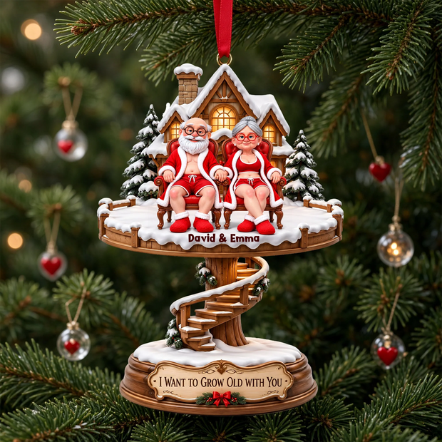 Grow Old With You Custom Name Christmas Gift For Couple - Personalized Acrylic Ornament