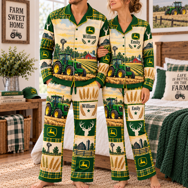 Farm Life - Personalized Pajama Set - Gift For Farmers
