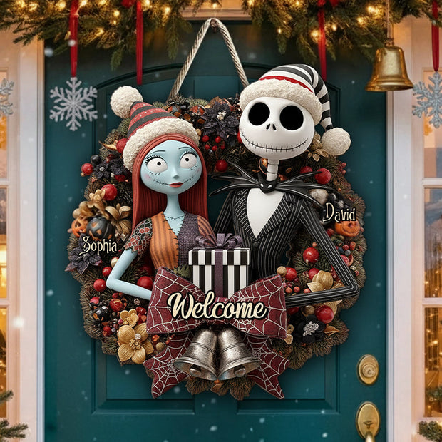 Spooky Welcome To Our House - Personalized Custom Shaped Wood Sign CT01