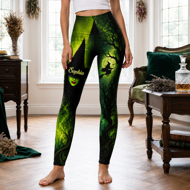 Custom Name Witch - Personalized Halloween Legging - Gifts For Her, Witch Lovers