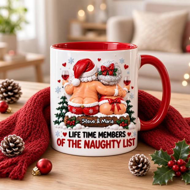 The Naughty List Custom Name Christmas Gift For Couple - Personalized Accent Mug