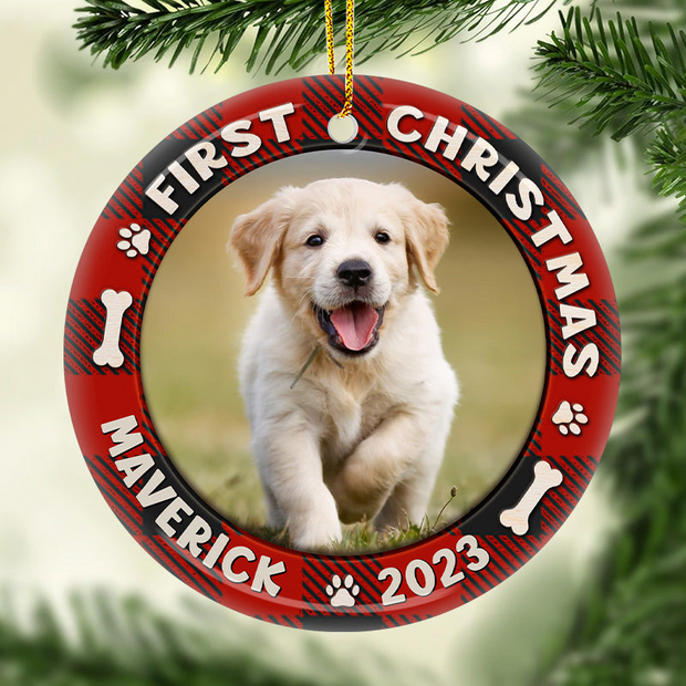 First Christmas Dog & Cat - Personalized Ceramic Ornament - Christmas Gift for Pet Lovers HN02