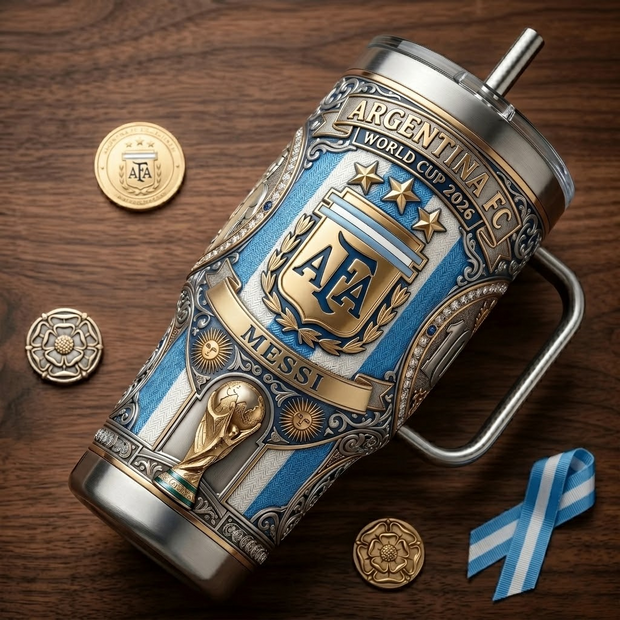 Argentina Soccer Championship 2026 - Personalized Tumbler With Handle - Gift For Football Lovers, Sports Fans