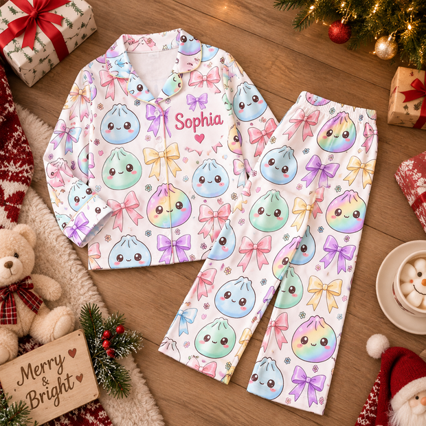 Dumplings Colorful Sleepwear Cute Squishy Christmas Gifts For Adults And Kids - Personalized Pajama Set