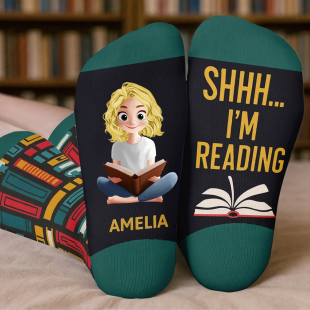 Life Is Better With Books Custom Name Gift For Book Lovers - Personalized Crew Socks HH02