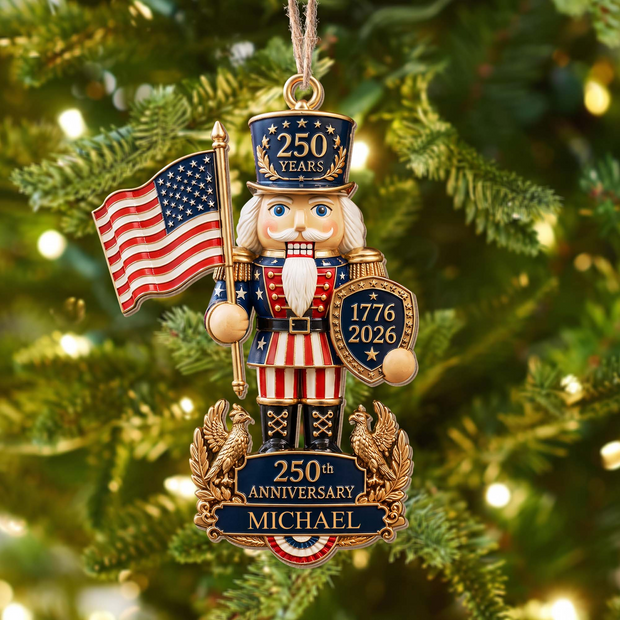 Anniversary Nutcracker - Personalized Wood Ornament - Christmas Gift For Friends