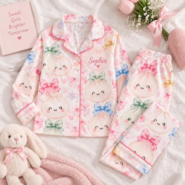 Dumpling Sleepwear Cute Squishy Christmas Gifts For Adults And Kids - Personalized Pajama Set