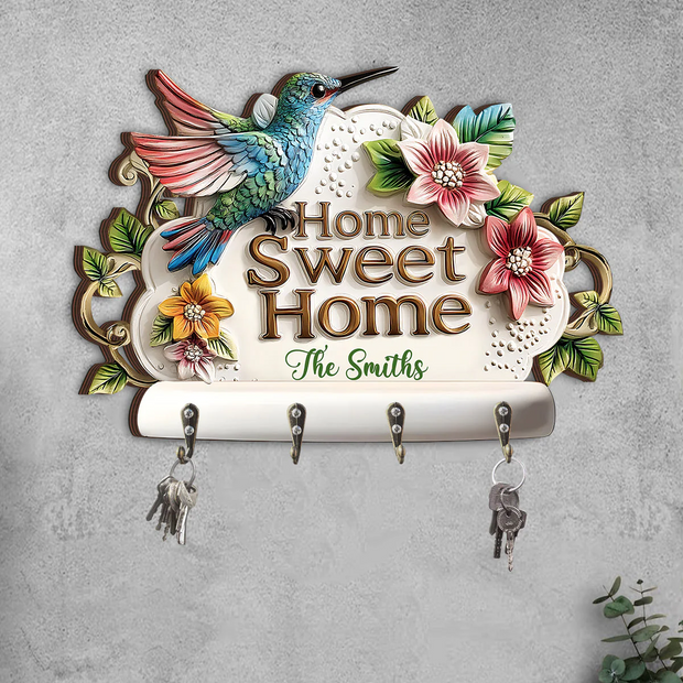 Home Sweet Home - Personalized  Shaped Hanging Rack - Gift For Gardening Lovers