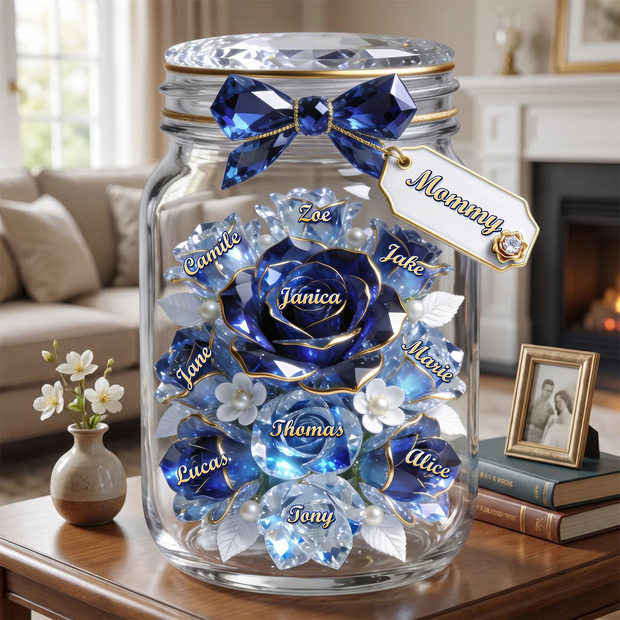 Jar Of Flowers - - Personalized Acrylic Plaque - Gift For Mom