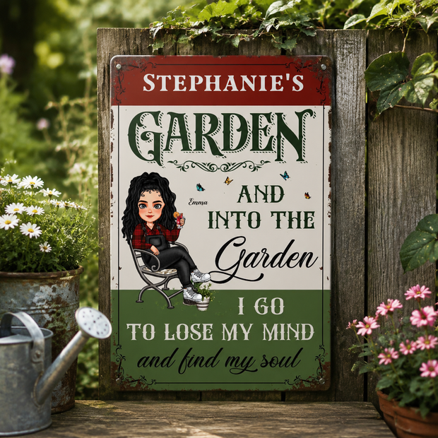 Lose My Mind - Personalized Metal Sign - Gift For Garden Lovers