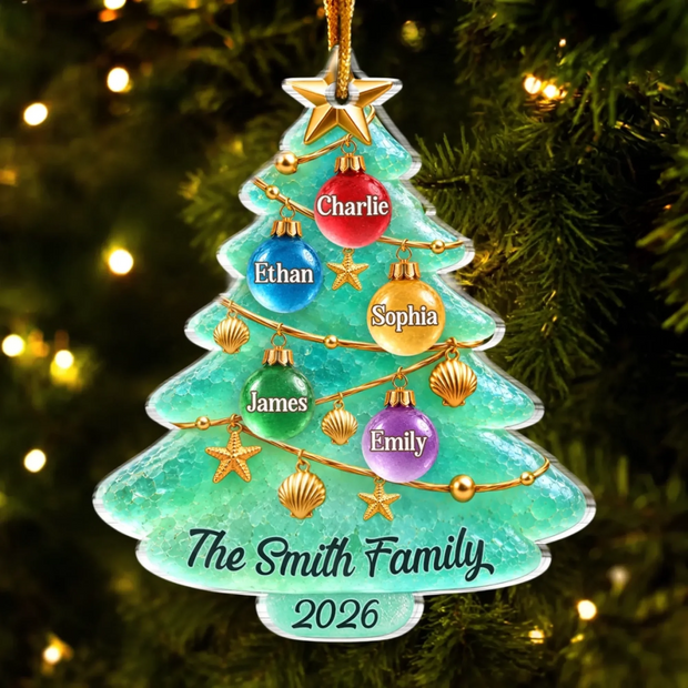 Pure Holiday Joy Custom Name Christmas Gift For Family - Personalized Acrylic Ornament