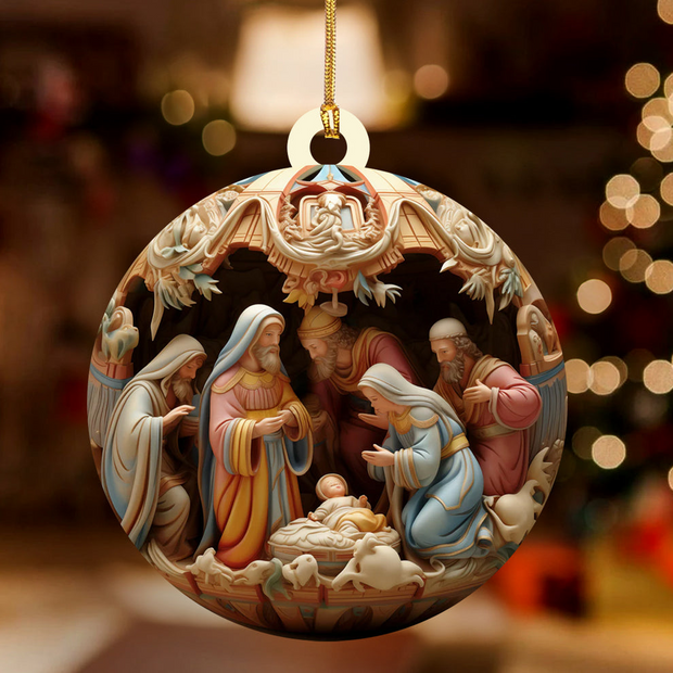 Birth Of Christ - Acrylic Ornament - Gift For Christmas TD118