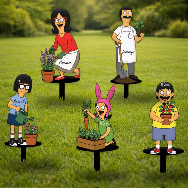 Burgers Bob’s Burgers   - Personalized Metal Stake Garden- Gift For Garden Lovers