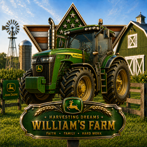 Havesting Dream - Personalized Shaped Metal Sign - Gift For Farmers