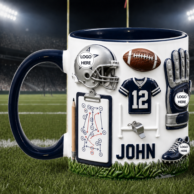 Game Day Hero - Personalized Accent Mug - Gift For American Football Fans, Sports Lovers KH02