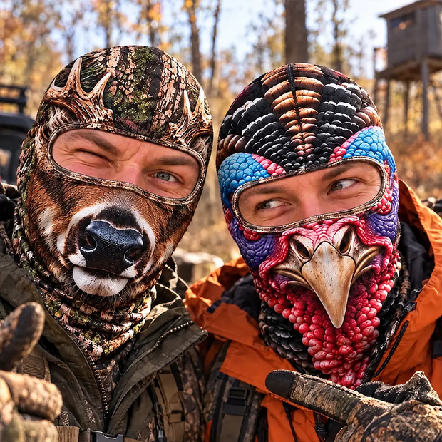 Funny Realistic Buck, Turkey Head -  Personalized Balaclava Face Mask - Gag Gift For Hunter