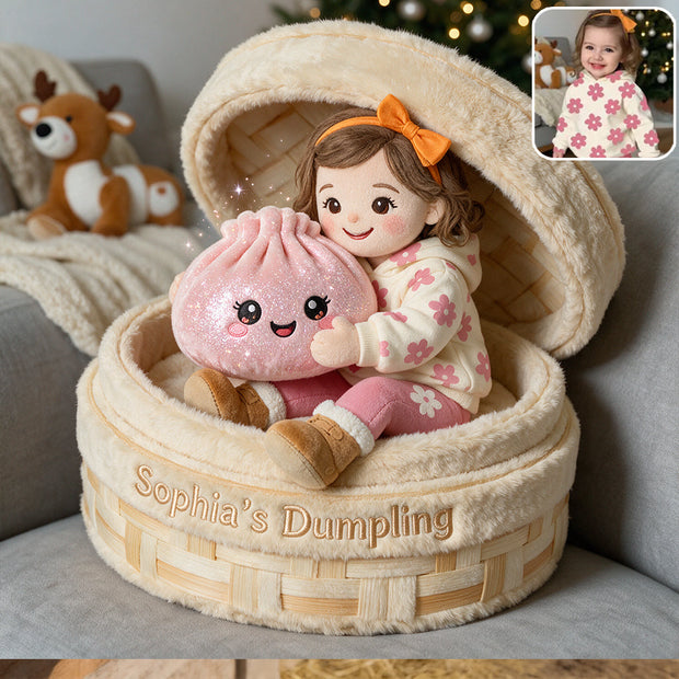 Custom Photo The Funny Mystery Dumpling For Kids, For Daughter - Personalized Custom Shape Pillow