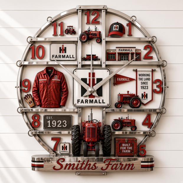 Timeless Gift - Personalized Wall Hanging Clock - Gift For Farmers