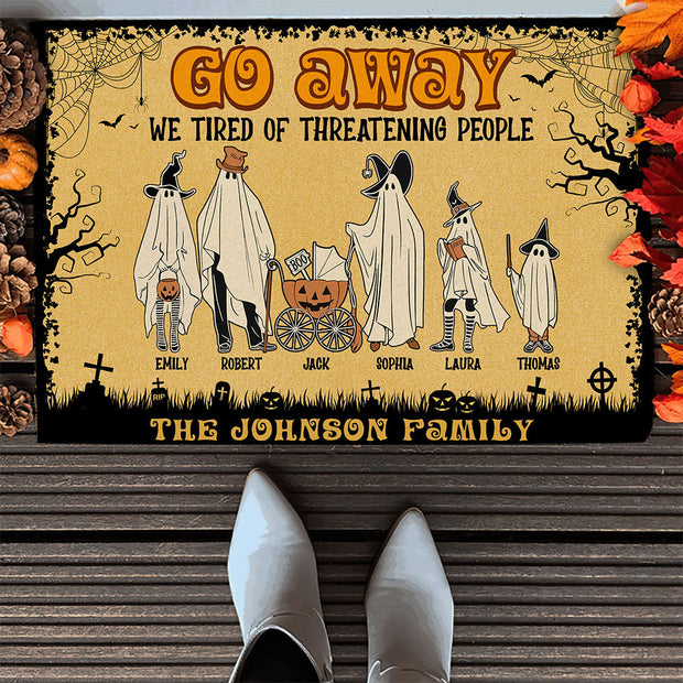 Go Away, Gift For Famiy - Personalized Doormat - Halloween Gift For Family