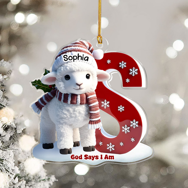 God Says I Am - Personalized Acrylic Ornament TD118
