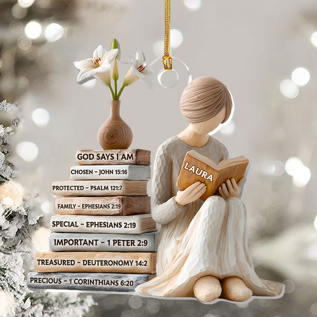 God Says I Am Chosen - Personalized Acrylic Ornament TD118