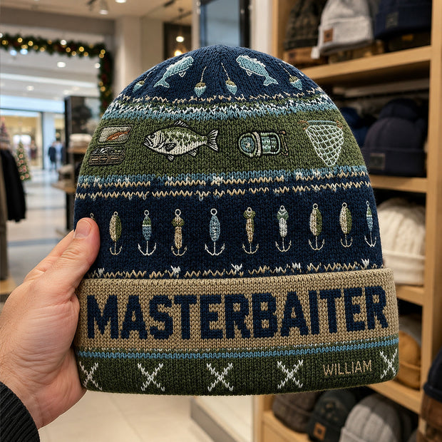 Master Baiter Fishing Gift For Him - Personalized Beanie Hat