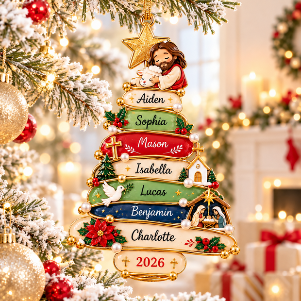 Family Of God - Personalized Acrylic Ornament - Gift For Family
