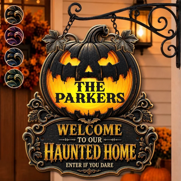 Our Kind Of Family Fright - Personalized Shape Metal Sign - Haloween Gift For Family